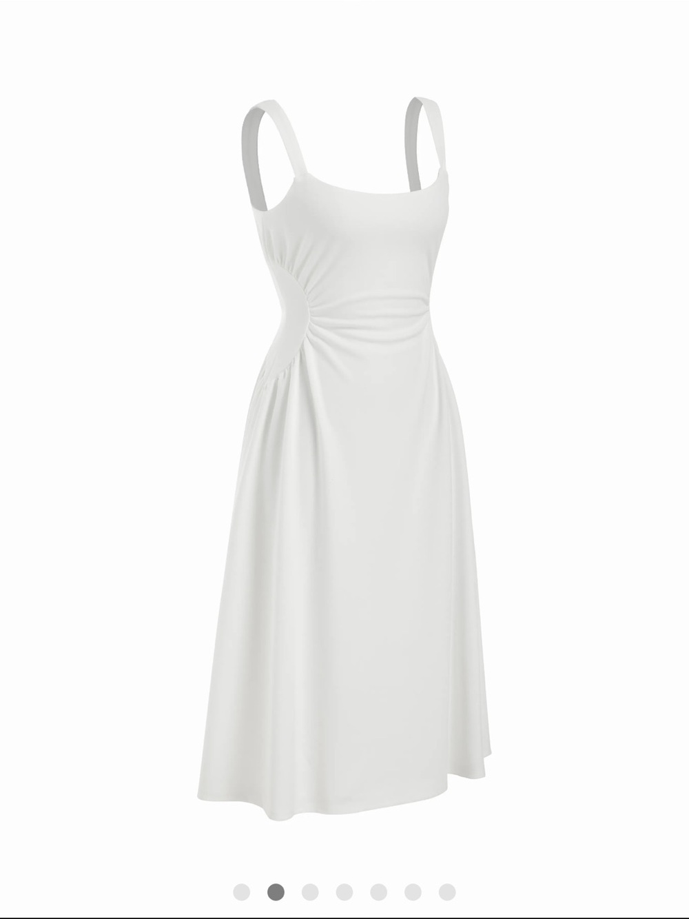 NWT NIB Cider SCOOP NECK RUCHED A-LINE MIDI DRESS Size L - Picture 2 of 10